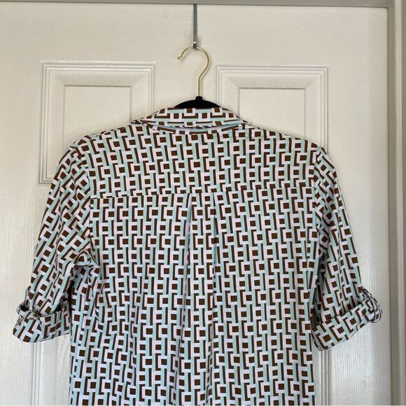 J. MCLAUGHLIN Brynn Dress Mint Brown Geometric Print Catalina Cloth Size XS - Picture 6 of 6